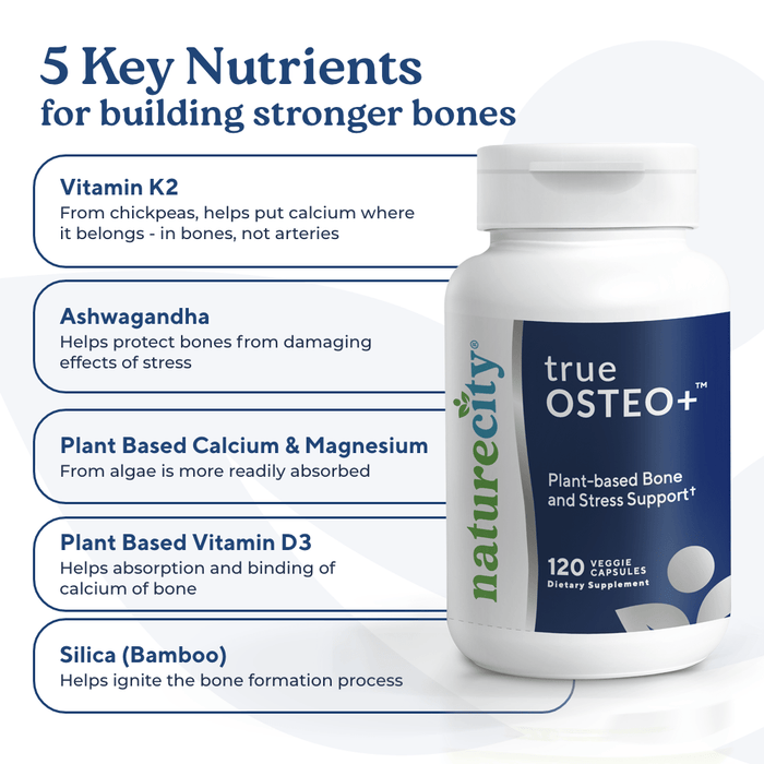 TrueOsteo+ Plant Based Bone Support With Stress Support