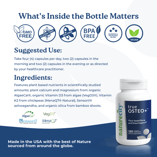 TrueOsteo+ Plant Based Bone Support With Stress Support - New Customer Offer-last