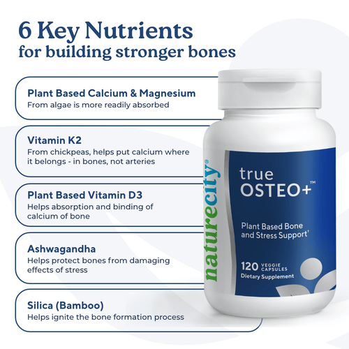 TrueOsteo+ Plant Based Bone Support With Stress Support