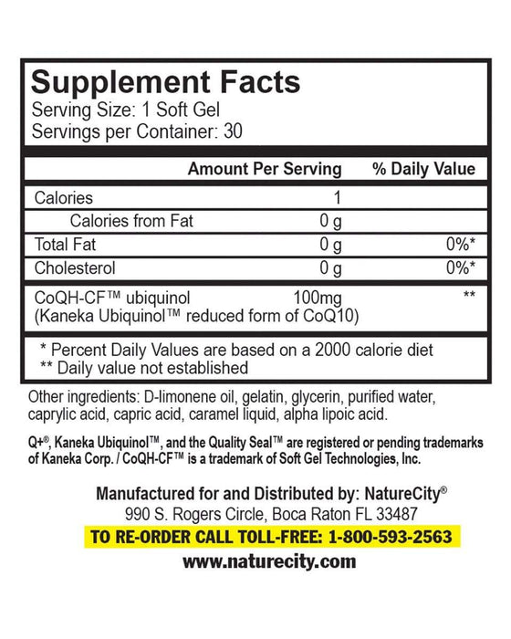 TrueCoQ10  Ubiquinol 100mg Save Our Bones