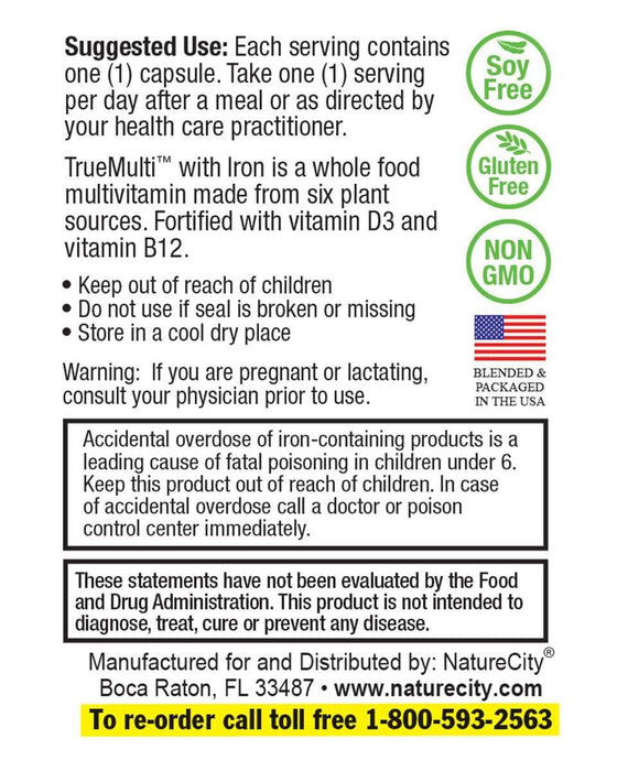 TrueMulti with Iron - Whole Food MultiVitamin